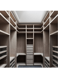 П-образная гардеробная комната в классическом стиле Атырау