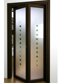 Складные двери гармошка с матовым стеклом Атырау